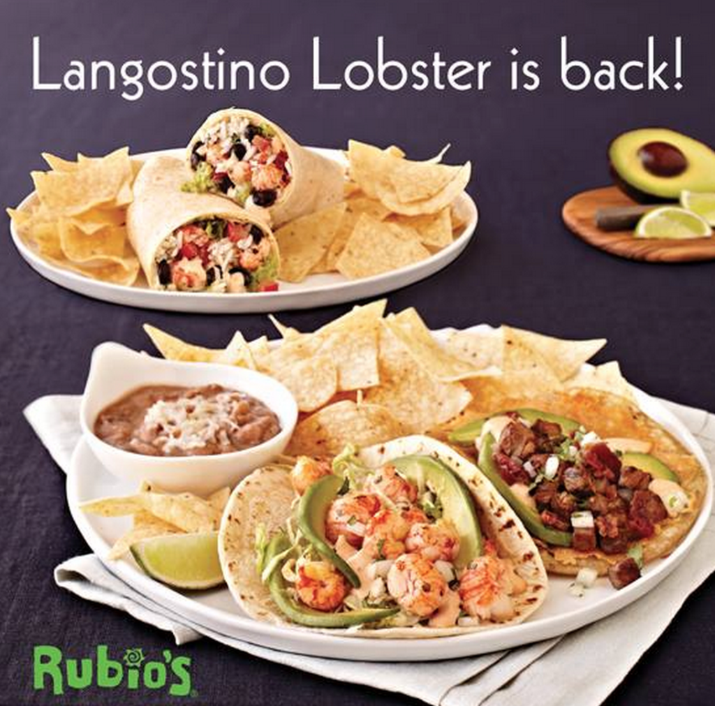 when does rubio%ca%bcs have lobster burritos