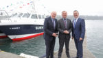 Kieran Calnan, chairman of BIM; Michael Creed TD, minister for agriculture, food and the marine, and Jim O’Toole, CEO BIM. Credit: Julien Behal Photography