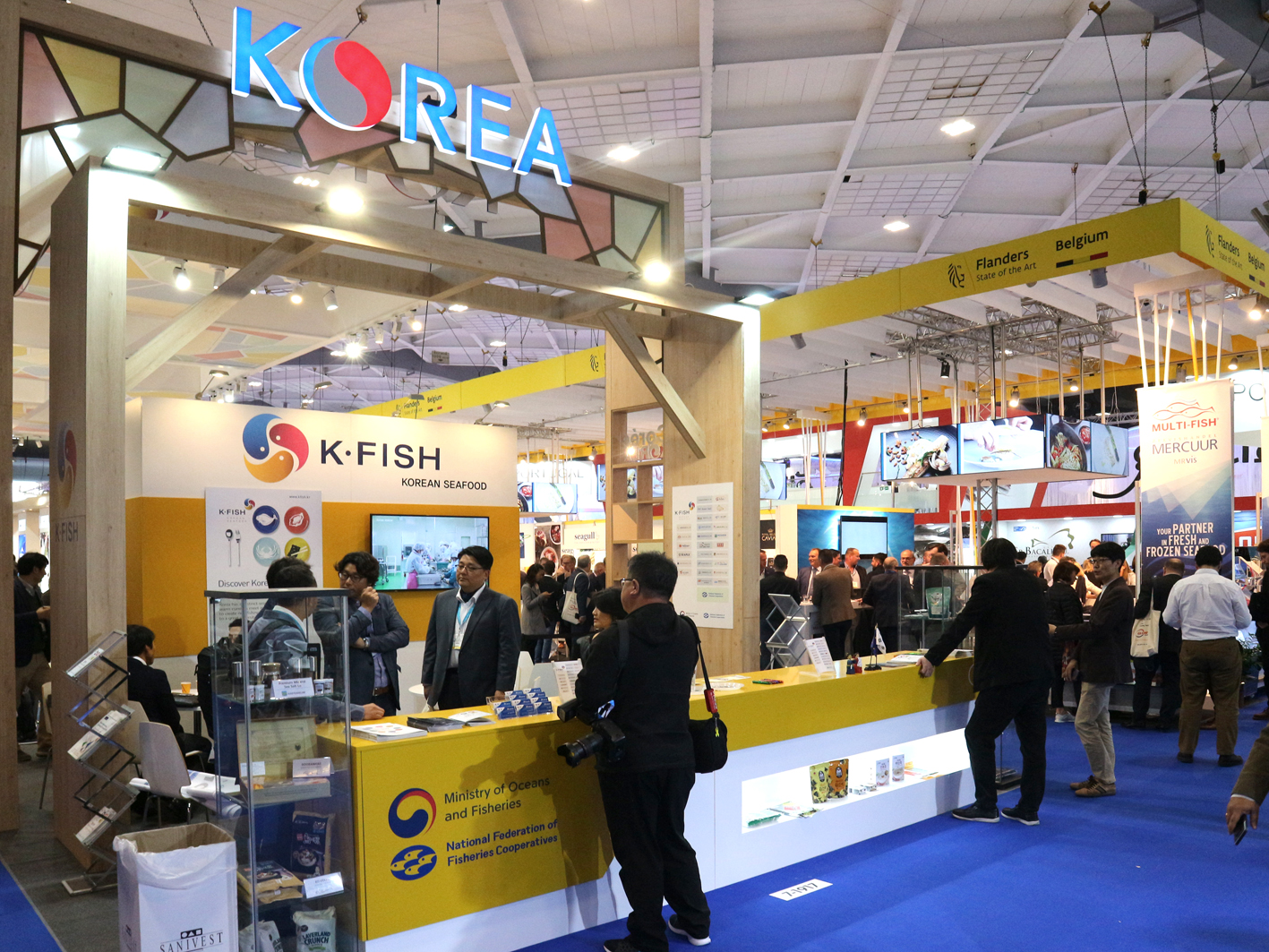 Korean pavilion at Seafood Expo Global 2019. Credit: Miriam Okarimia/Undercurrent News