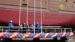 At the launch of the latest vessel from Vyborg shipyard. Credit: Vyborg