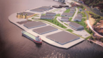 An illustration of what the planned Langnes Laks land-based smolt facility will look like.